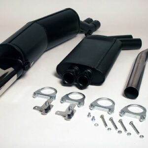 Chromstahl Sport Auspuffanlage 85x150 mm flachoval für BMW E34 Limousine/Touring 520I 24V/110 kW ab Baujahr 9/90 – Bild 1