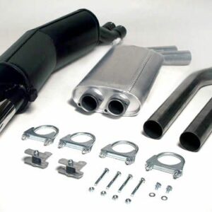 Simons Chromstahl Sport Auspuffanlage 2x70 mm rund für BMW E34 Limousine/Touring 525i 24V/141 kW und 530i/535