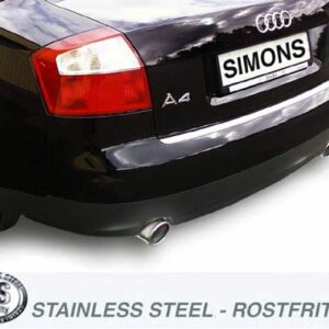 Edelstahl Duplex Sport Auspuffanlage je 1x100 mm rund für Audi A4 (B6) Limousine/Avant/Cabriolet – Bild 2