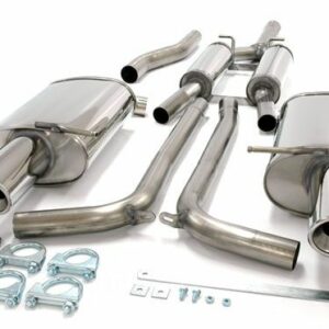 Edelstahl Duplex Sport Auspuffanlage je 1x100 mm rund für Audi A4 (B7) Limousine/Avant Quattro – Bild 1