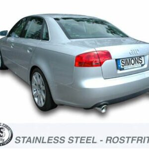 Edelstahl Duplex Sport Auspuffanlage je 1x100 mm rund für Audi A4 (B7) Limousine/Avant Quattro – Bild 2