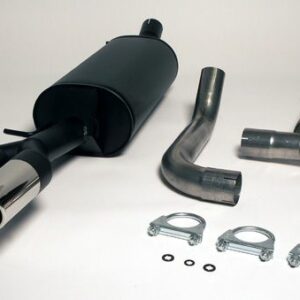 Chromstahl Sport Auspuffanlage 2x80 mm rund für Audi A4 (B5) Limousine/Avant 1,8T/1.9TDi/2.5TDi Baujahr 94-00 – Bild 1