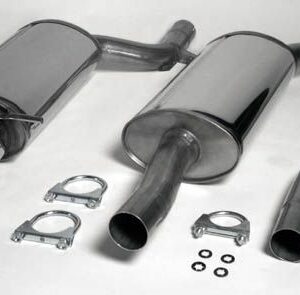 Edelstahl Sport Auspuffanlage 85x150 mm flach oval für Audi A4 (B5) Limousine/Avant Quattro 1.8 125 PS, 1.8T 150 und 180PS, 1.9 TDI 110