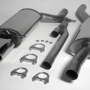 Edelstahl Sport Auspuffanlage 85x150 mm flach oval für Audi A4 (B5) Limousine/Avant Quattro 2.4/2.5TDI/2.6/2.8