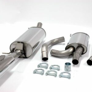 Edelstahl Sport Auspuffanlage 85x150 mm flach oval für Audi A4 (B5) Limousine/Avant1.6/1.8/1,8T/1.9TDi/2.5TDi/2.4 149PS/2.6 150 PS/2.8