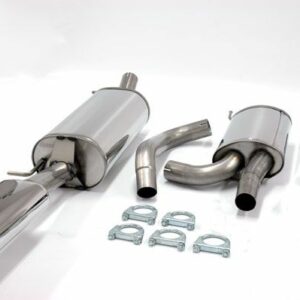 Edelstahl Sport Auspuffanlage 85x150 mm flach oval für Audi A4 (B5) Limousine/Avant 2.4 165 PS /2.8 193 PS – Bild 1