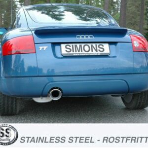 Edelstahl Sport Auspuffanlage 1x100 mm rund für Audi TT 8N 1.8T 180 PS Baujahr 98-6/0 – Bild 2