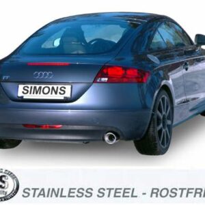 Simons Edelstahl Duplex Sport Auspuffanlage 1x100 mm rund Audi TTS 8J Quattro 2.0T Baujahr 06-07 – Bild 2