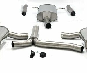 Edelstahl Duplex Sport Auspuffanlage 2x80 mm rund für Audi A5 Sportback 1.8T/2.0T 2WD/Quattro Baujahr 06-