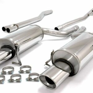 Edelstahl Duplex Sport Auspuffanlage 2x90x120 mm oval für Audi A6 (C5) Quattro 1.8T Baujahr 97-01