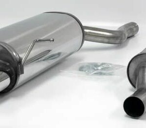 Edelstahl Sport Auspuffanlage 1x85x150 mm flachoval für BMW E46 Limousine/Coupe/Touring 316i/318i Baujahr 98-05 – Bild 1