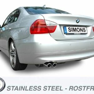 Edelstahl Sport Auspuffanlage 2x80 mm rund für BMW E90/E91/E92 Limousine / Touring / Coupe 325i/330i Baujahr 05-2/07 – Bild 2