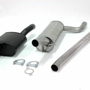 Chromstahl Sport Auspuffanlage 1x100 mm rund für Ford Focus I Fließheck 1.4/1.6 Baujahr -8/04 – Bild 1