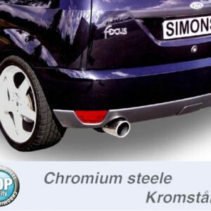 Chromstahl Sport Auspuffanlage 1x100 mm rund für Ford Focus I Fließheck 1.4/1.6 Baujahr -8/04 – Bild 2