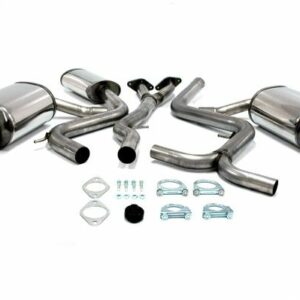 Edelstahl Duplex Sport Auspuffanlage 1x100 mm rund für Ford Mondeo ST 220 Limousine 3.0i V6 Baujahr 02-07