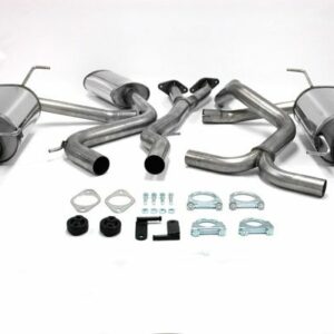 Simons Edelstahl Duplex Sport Auspuffanlage 1x100 mm rund für Ford Mondeo ST 220 Caravan 3.0i V6 Baujahr 02-07