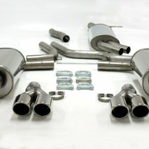 Edelstahl Duplex Sport Auspuffanlage 2x80 mm rund für Audi A6 (4F) 2.0 TFSi Limousine/Avant Baujahr 2005-2011