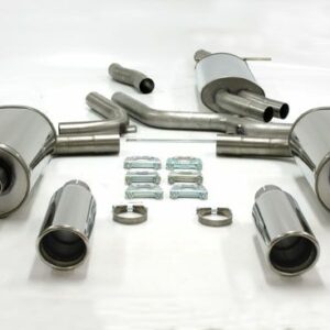 Edelstahl Duplex Sport Auspuffanlage 1x100 mm rund für Audi A6 (4F) 2.0 TFSi Limousine/Avant Baujahr 2005-2011 – Bild 1