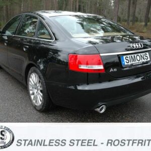 Edelstahl Duplex Sport Auspuffanlage 1x100 mm rund für Audi A6 (4F) 2.0 TFSi Limousine/Avant Baujahr 2005-2011 – Bild 2