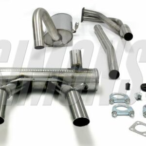 Edelstahl Duplex Sport Auspuffanlage 2x57mm rund Opel GT Baujahr 68-73