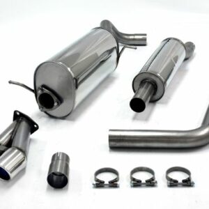 Simons Edelstahl Sport Auspuffanlage 2x80mm rund für Skoda Fabia II (Mk2) RS 1.4TSi Baujahr 2010- – Bild 1