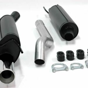 aluminierte Stahl Sport Auspuffanlage Opel Corsa B 1x90mm rund 1.2/1.4/1.6/1.6GSi Baujahr ab 93 – Bild 1