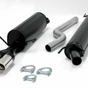 aluminierte Stahl Sport Auspuffanlage 2x80mm rund Opel Astra G Limousine/Stufenheck 1.4/1.6/1.8/2.0/2.2 ab Baujahr 98 – Bild 1