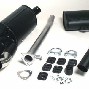 aluminierte Stahl Sport Auspuffanlage 2x76mm "DTM-design" Calibra 2.0 16V 100kW Baujahr 93-97 / 2.0 16V 110kW 92-97 – Bild 1