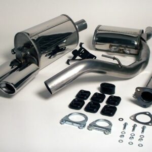 Edelstahl Sport Auspuffanlage 2x70/90mm oval Opel Calibra 2.0 16V 100kW Baujahr 93-97 / 2.0 16V 110kW 92-97 – Bild 1