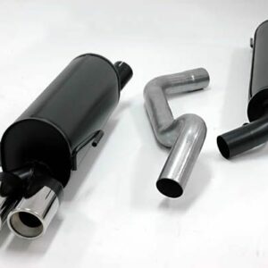 aluminierte Stahl Sport Auspuffanlage 2x80mm rund Opel Zafira A /1.6/1.8/2.0/2.2 Baujahr 98-05