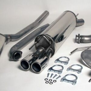 Edelstahl Sport Auspuffanlage 2x80mm rund Opel Omega B Limousine 2.5i/3.0i Baujahr 94-9/99