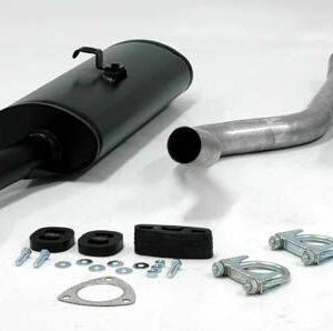 aluminierte Stahl Sport Auspuffanlage 1x80mm rund Opel Kadett E Stufenheck 1.3/1.6/1.8/2.0 8V Baujahr 87-91 – Bild 1