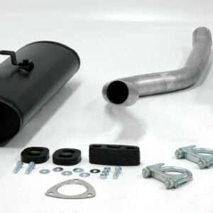 aluminierte Stahl Sport Auspuffanlage 1x80mm rund Opel Kadett E CC Fließheck 1.3/1.6/1.8/2.0 8V Baujahr 87-91