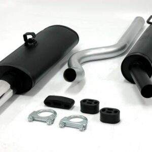 aluminierte Stahl Sport Auspuffanlage 1x80mm rund Opel Astra F CC Fließheck 1.4/1.6/1.8/2.0 8V Baujahr 92-95