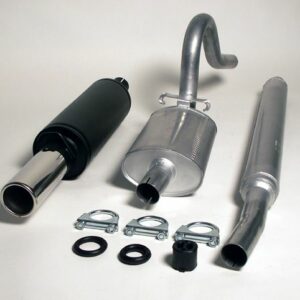 aluminierte Stahl Sport Auspuffanlage 1x80 mm rund Opel Manta B Limousine nicht CC – Bild 1