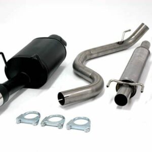 Chromstahl Sport Auspuffanlage 1x100mm rund Honda Civic Limousine/Coupe 3/5 Türer 1.3-1.6 Baujahr 92-00 mit 3-Loch Flansch