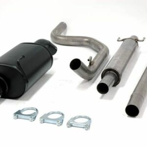 Chromstahl Sport Auspuffanlage 1x100mm rund Honda Civic Fließheck 3/5 Türer 1.5-1.6 Baujahr 92-00 mit 2-Loch-Flansch