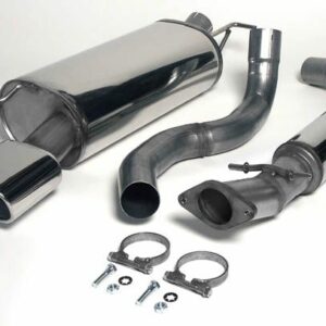 Edelstahl Sport Auspuffanlage 1x85/150mm flachoval für Seat Leon 1.8i Turbo Cupra R Baujahr 99-05