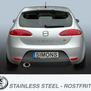 Simons Edelstahl Sport Auspuffanlage 90/140 mm oval für Seat Leon 2.0TFSI/TFSi-FR Baujahr 06- – Bild 3