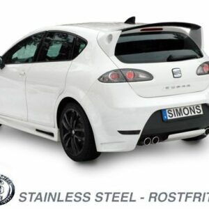 Simons Edelstahl Duplex Sport Auspuffanlage 2x80mm rund für Seat Leon Cupra 2.0TFSI Baujahr 06- – Bild 3