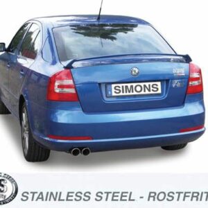 Edelstahl Sport Auspuffanlage 2x80 mm rund für Skoda Octavia RS 2.0 TFSI/TSI / Octavia 1.4/1.8 TSI Limousine/Kombi Baujahr 06- – Bild 2