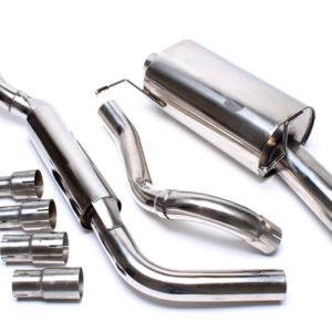 Edelstahlanlage 1x90mm passend für VW Golf I Cabriolet, Scirocco II – Bild 1