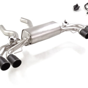 Endschalldämpfer links/rechts – Sport Line mit 2 runden schwarzen Endrohren 2 x 90 mm passend für BMW 2er Coupé G42 (M240i xDrive, 275 kW, Baujahr 2021>