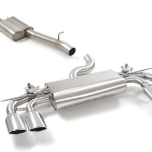 Edelstahl Auspuffanlage passend für Volkswagen T-Roc R 2.0 TSI 4Motion Endrohr 2 x 108 x 70 mm pro Seite