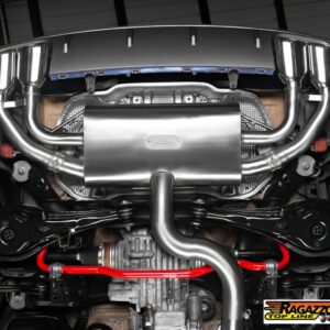 Edelstahl Auspuffanlage passend für Volkswagen T-Roc R 2.0 TSI 4Motion Endrohr 2 x 108 x 70 mm pro Seite – Bild 5