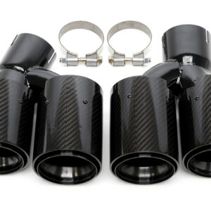 Endrohrblende zum anschrauben "double design" in schwarz/glänzend passend für BMW 5er Serie (G30, G31)