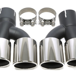 Endrohrblende zum anschrauben "double design" oval in chrom/glänzend passend für BMW 5er Serie (G30, G31)